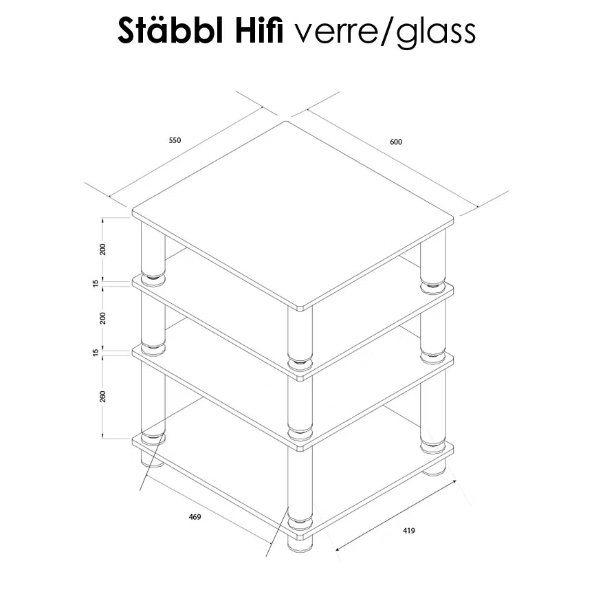 NORSTONE Stäbbl Glas HiFi Rack