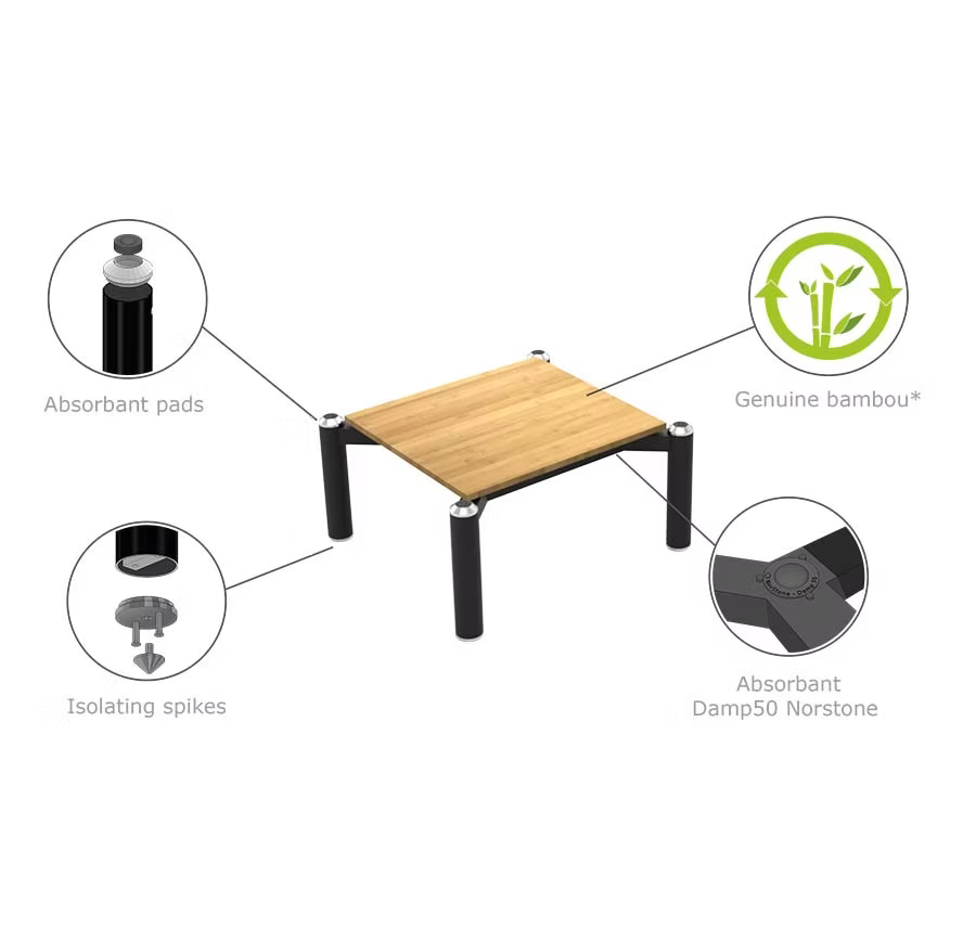 NORSTONE Spider Bamboo / Black Base / 1 / 2 / 3 Modul HiFi Rack