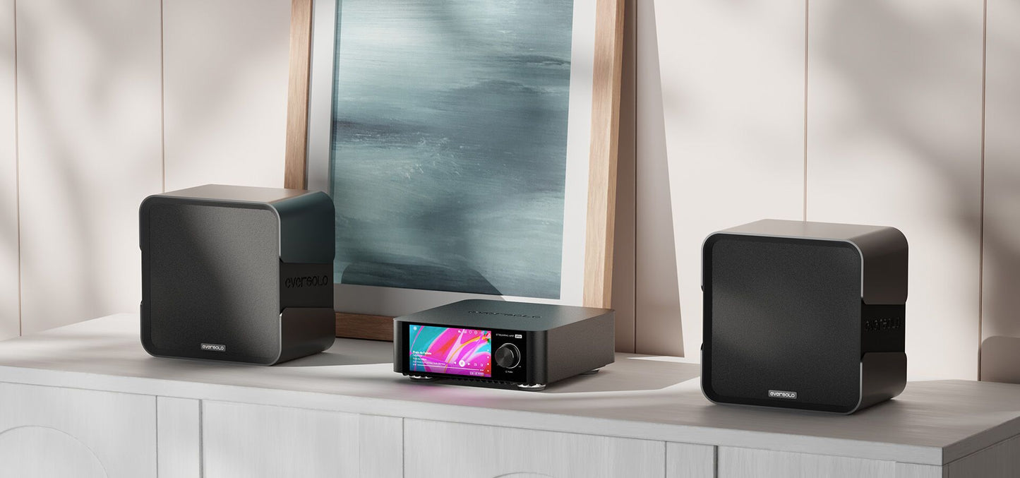 EVERSOLO PLAY Optional mit CD-Player Digital Media Player Streamer & HIFI AMP Integrierter Vollverstärker